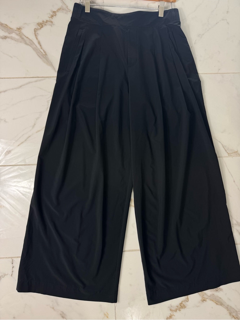 Athleta Black Wide-Leg Pull-On Pants